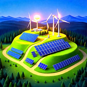 Innovative Renewable Energy Design With Cartoon Drawing