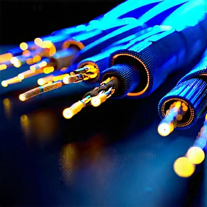 Close-up Of Fiber Optic Cables With Close-up Group