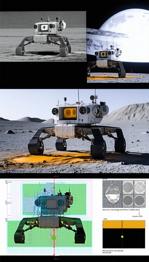 The Image Is A Collage Of Three Different Pictures Of A Robotic Vehicle