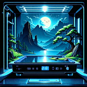 Tech Linocut Print: Innovative Smart Appliance Design With Image, There