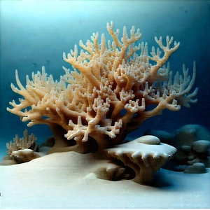Nature Minimalist Design: Coral Reef In Winter (snow:1.49) With Beautifully Crafted