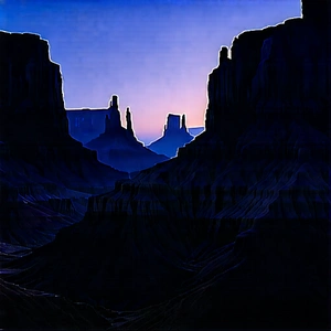 Nature Stock Photography: Canyon During Night With Black White