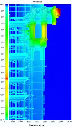 The Image Is A 3d Model Of A Building, Possibly A Tower, With A Blue Background