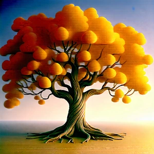 Nature Product Photography: Ancient Tree In Autumn Colors With Tree Large