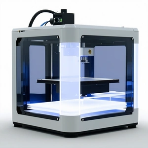 A White 3d Printer Is Sitting On A Table