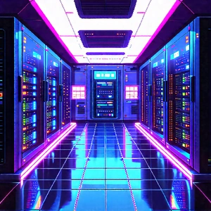 Futuristic Server Room With Image, There