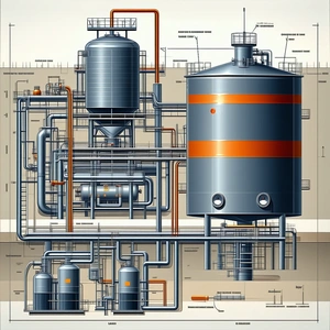 detailed drawing large industrial plant