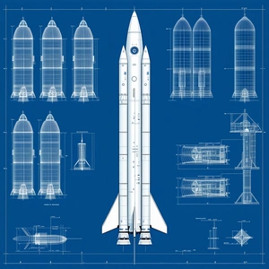 A White Space Shuttle Is Shown In A Blue Background