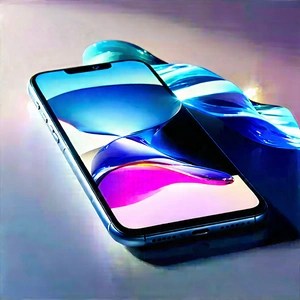 Smartphone With Glowing Screen With Close-up Cell