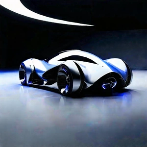 Automotive Technology In Tech Office With Futuristic Parked