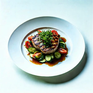 Lifestyle Product Photography: Farm-to-table Meal Prepared With Fresh Ingredients With White Plate