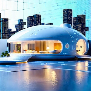 Futuristic Smart Home With Futuristic-looking House