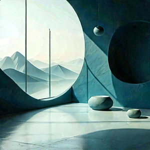 Abstract Landscape Photography: (minimalist:1.4) Collection With Geometric Shape With Image, There
