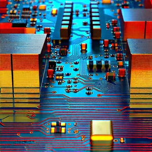 Close-up Of Electronic Circuit With Close-up Computer