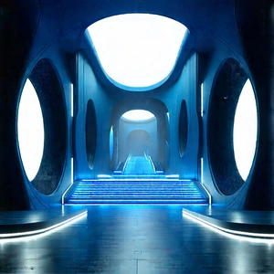 Futuristic Innovation Hub With Image, There