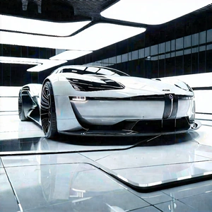 Automotive Technology In Research Center With Sleek White