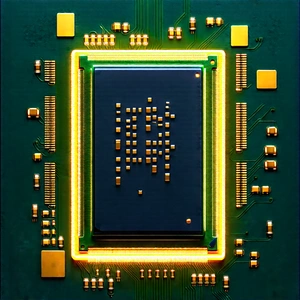 Close-up Of Microprocessor With Close-up Computer