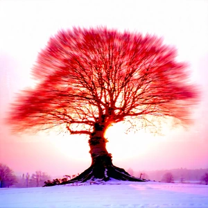 Nature Advertising Photography: (ancient:1.14) Tree In Winter Snow With Large Tree