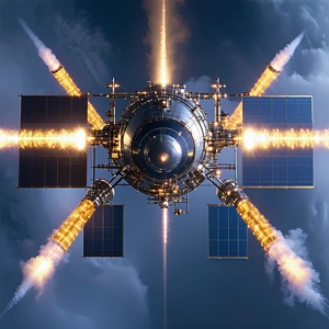 A Spacecraft With A Large, Round, And Shiny Dome On Top