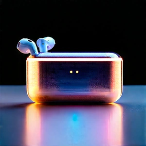 Wireless Earbuds With Streaming Content With Small, Shiny,