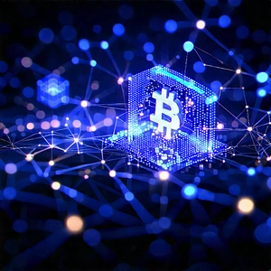 Blockchain Network Visualization With Blue White