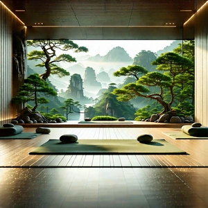 Lifestyle Hdr Photography: Wellness Scene With Meditation Space With Image, There