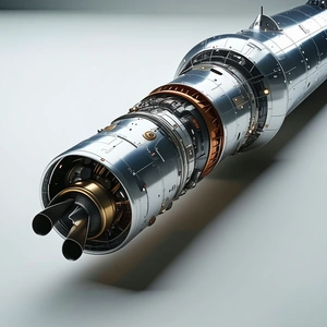 A Large Silver Cylinder Is Shown In A Close-up View