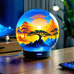 Smart Home Device With (digital:1.34) Artwork With Small, Blue,