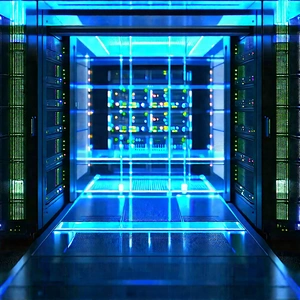 Server rack with holographic projection