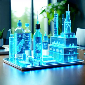 Healthcare Technology In Design Studio With Table Blue