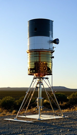 A Large Satellite Dish, Which Is Mounted On A Tall Metal Pole