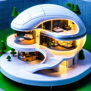 (futuristic:1.13) Smart Home With Large