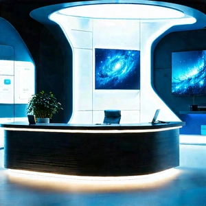 (futuristic:1.19) Tech Startup Office With Large, Modern