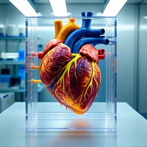 A Heart Model Made Of Plastic, Placed On A Table