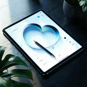 Tech Isometric Design: Tablet With User Interface With Tablet Computer