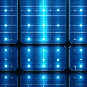 Solar Panel With Blue Light Glow With Large Blue
