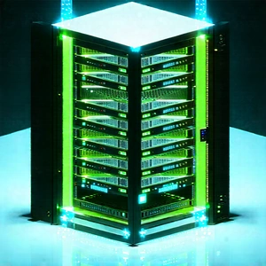 Server rack with holographic projection