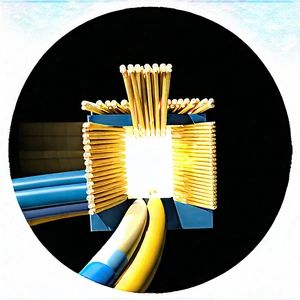 Close-up Of Fiber Optic Cables With Large Group