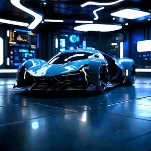 Automotive Technology In Tech Office With Blue Sports