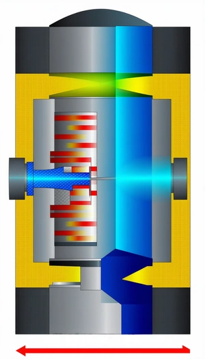 A Blue And Red Striped Object Is Shown In A Close Up View