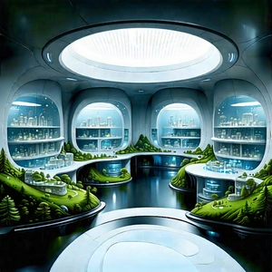 (futuristic:1.17) Research Laboratory With Image, There