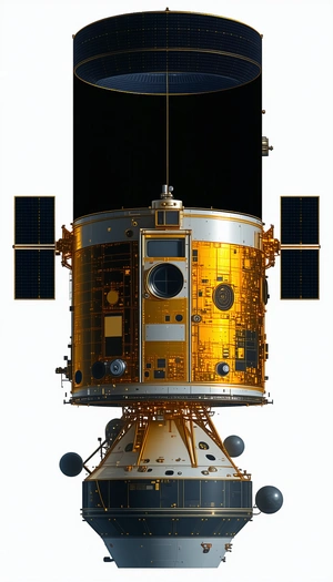 A Spacecraft Is Shown In A 3d Model, With A Large Dome On Top