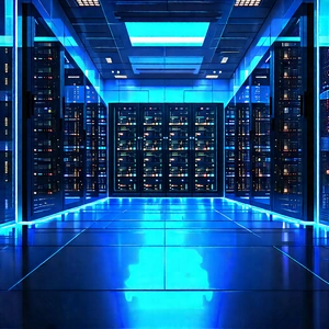 Futuristic Server Room With Image