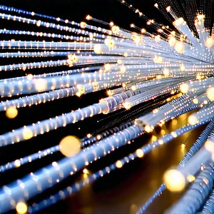 Close-up Of Fiber Optic Cables With Close-up Large