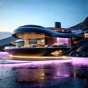 (futuristic:1.12) Smart Home With Large