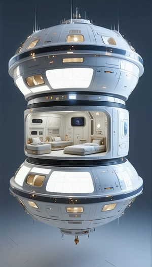 futuristic space ship shown three-dimensional