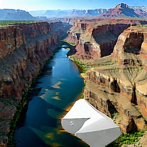 Nature Product Photography: Aerial View Of Canyon System With Computer-generated, Representation
