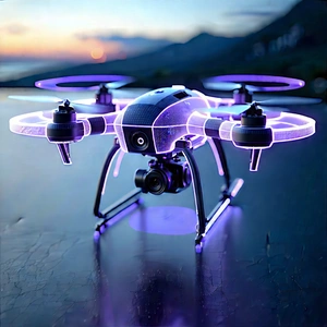 Drone With (digital:1.16) Artwork With Purple Black