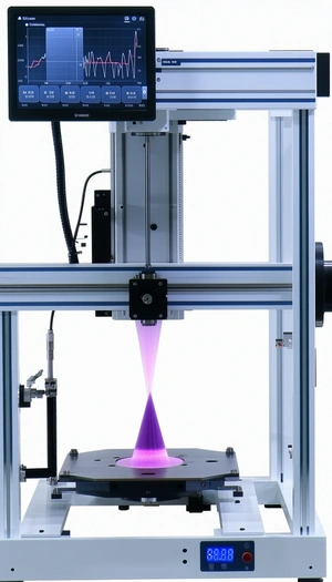 A Machine With A Purple Light Shining Through It
