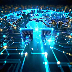 Blockchain Network Visualization With Blue White